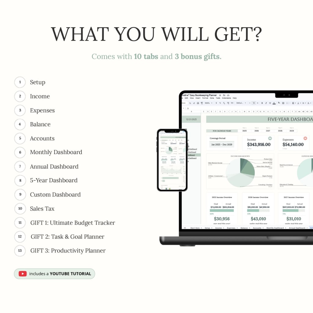 TidySum Easy Bookkeeping Planner