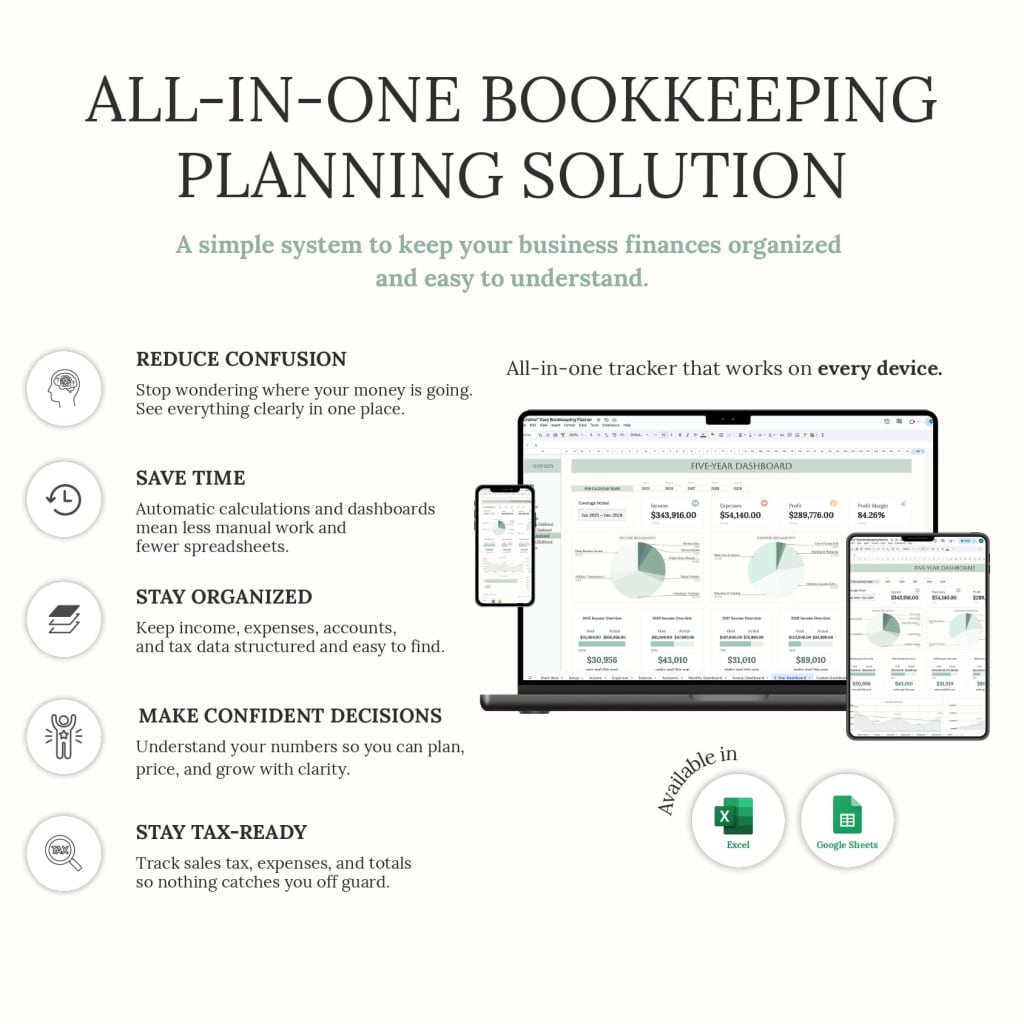 TidySum Easy Bookkeeping Planner